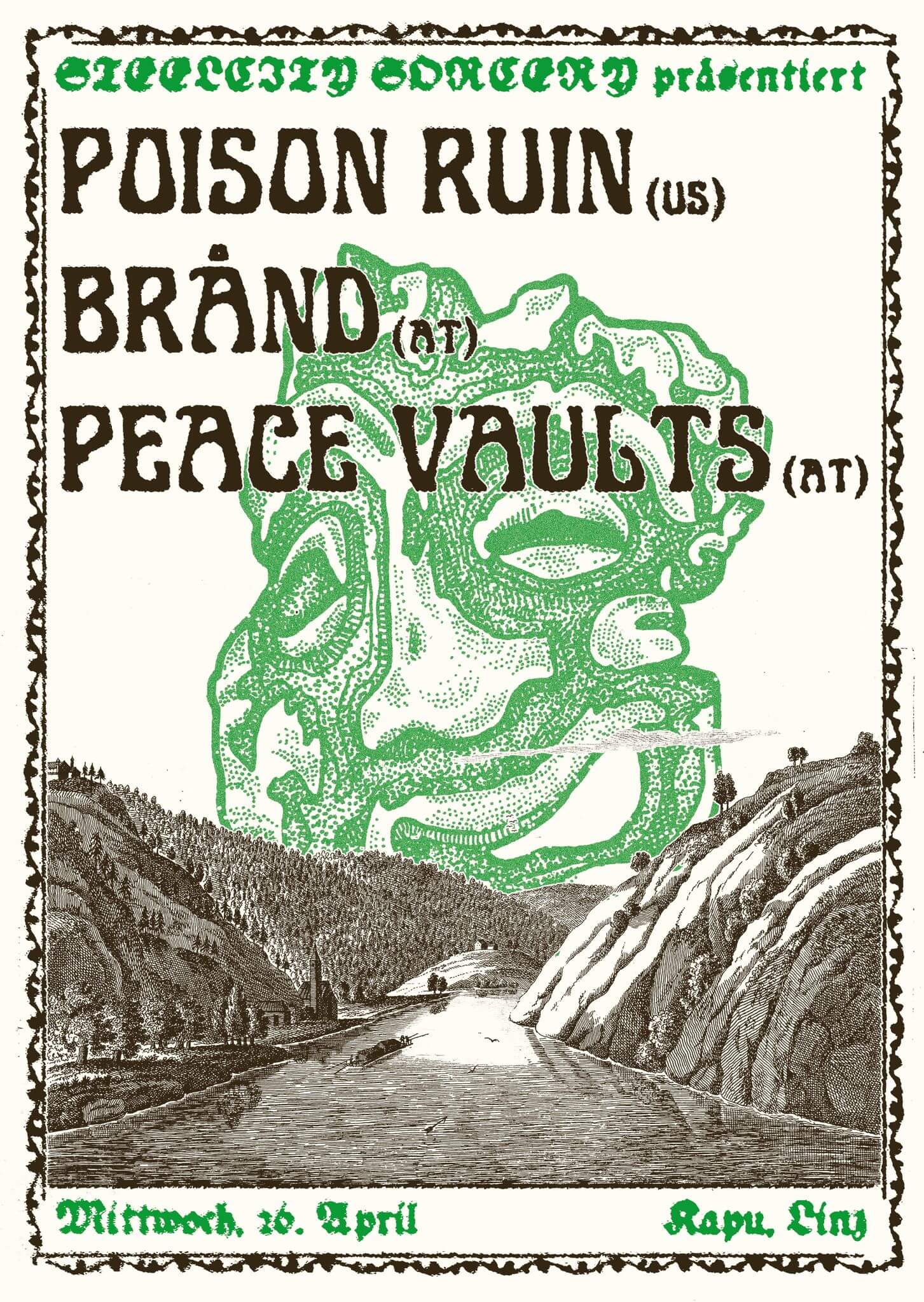 Poster for a Steel City Sorcery Concert